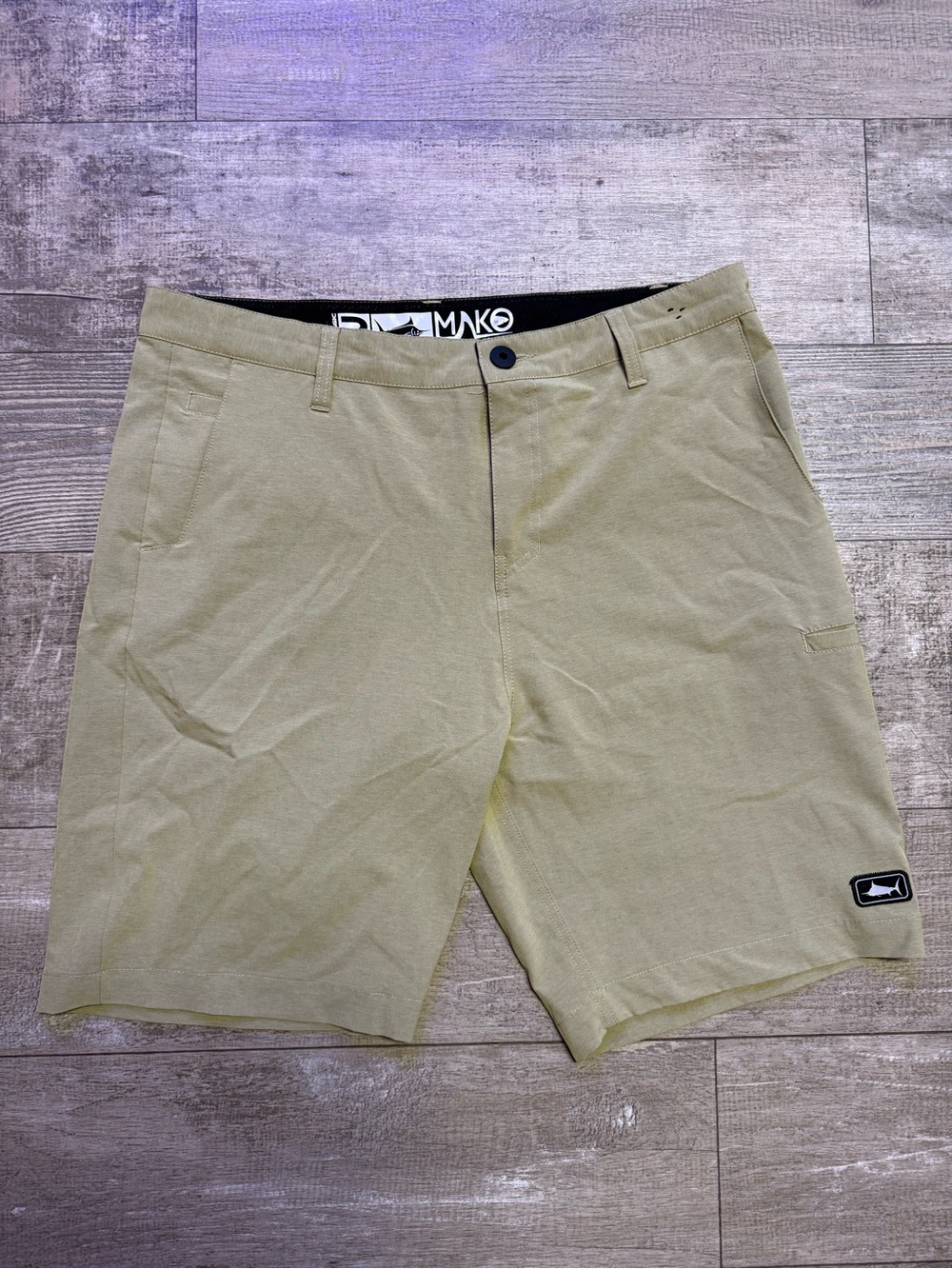 Pelagic Khaki Flat-Front Performance Shorts